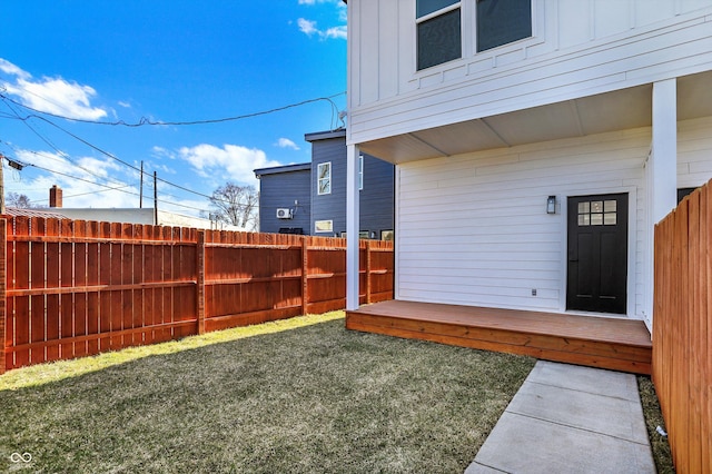 view of yard featuring a deck