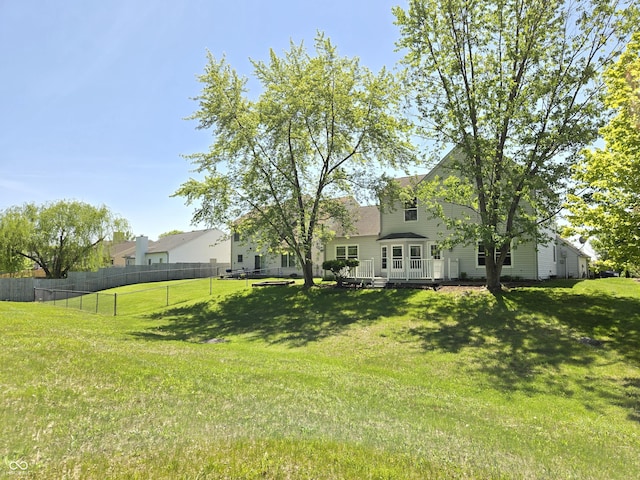 6369 Kelsey Dr, Indianapolis, IN 46268 - view of yard with a wooden deck