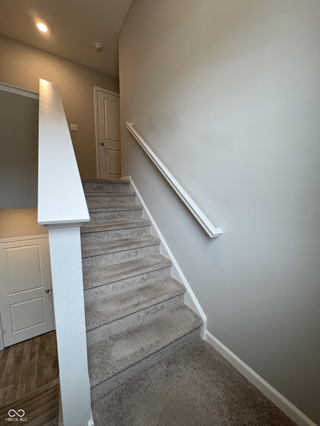10931 N Longbranch St, Monrovia, IN 46157 - stairway featuring baseboards and recessed lighting
