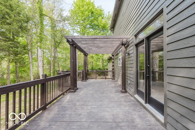wooden deck with a pergola