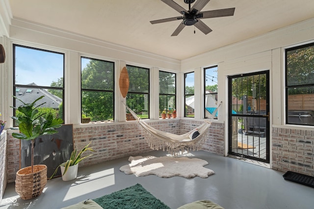 4601 Fairhope Dr, Indianapolis, IN 46237 - sunroom with ceiling fan and healthy amount of natural light