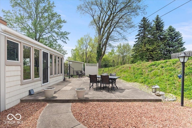 view of patio with outdoor dining space