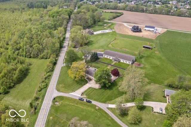 aerial overview of property's location featuring rural landscape