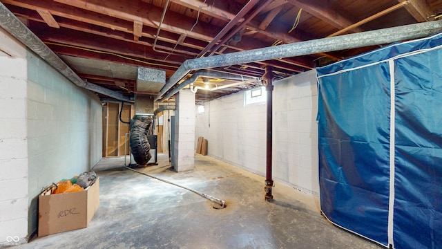 view of unfinished below grade area