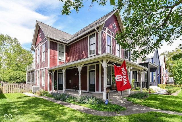 1630 N New Jersey St, Indianapolis, IN 46202 - view of front of property with covered porch and central AC