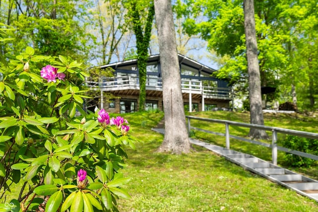 7753 Ivy Dr, Nineveh, IN 46164 - view of yard with a wooden deck