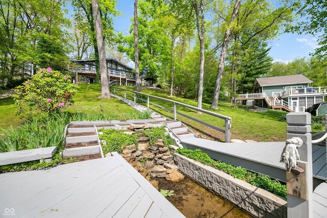 7753 Ivy Dr, Nineveh, IN 46164 - surrounding community featuring a deck, a yard, and view of scattered trees