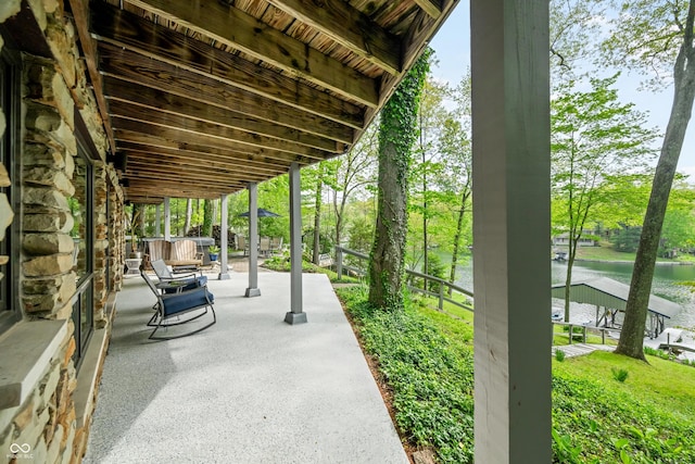 7753 Ivy Dr, Nineveh, IN 46164 - view of home's community with a water view and a patio