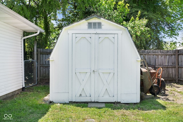 view of shed