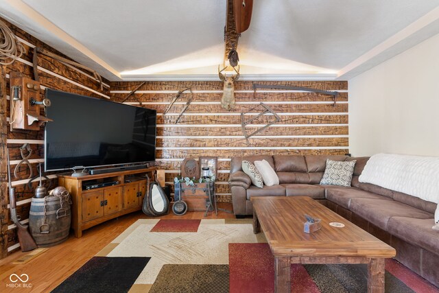 living area featuring wood finished floors