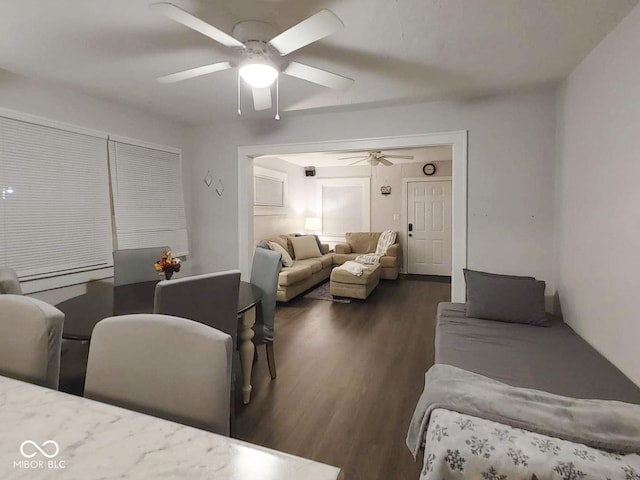 3436 Garden Ave, Indianapolis, IN 46222 - bedroom featuring dark wood-type flooring and ceiling fan