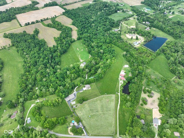 2508 Indian Creek Rd, Trafalgar, IN 46181 - aerial view of property's location featuring rural landscape