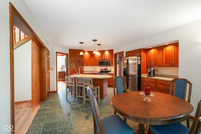 2508 Indian Creek Rd, Trafalgar, IN 46181 - dining room with baseboards