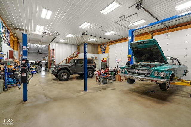2508 Indian Creek Rd, Trafalgar, IN 46181 - garage with a workshop area