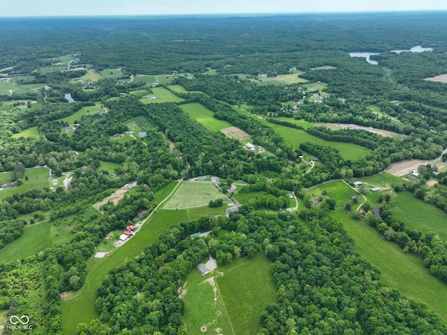2508 Indian Creek Rd, Trafalgar, IN 46181 - aerial view of property's location with a forest