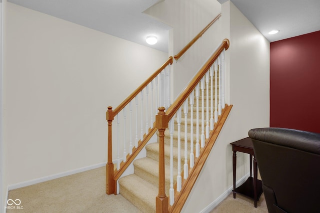 575 Dylan Dr, Avon, IN 46123 - stairs with carpet flooring, baseboards, and recessed lighting