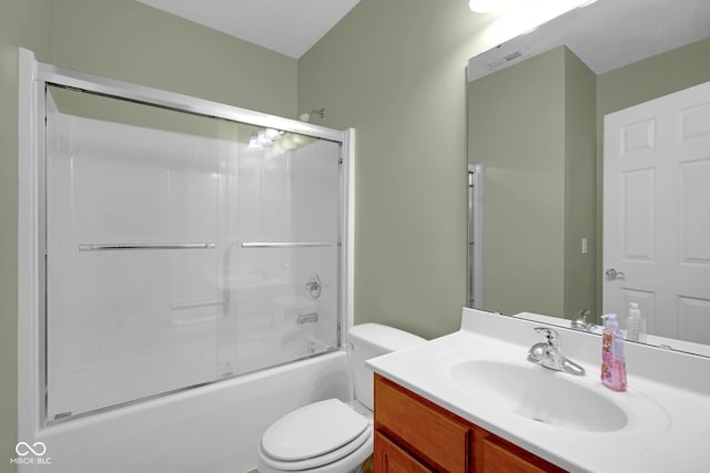 575 Dylan Dr, Avon, IN 46123 - bathroom featuring toilet, vanity, and enclosed tub / shower combo