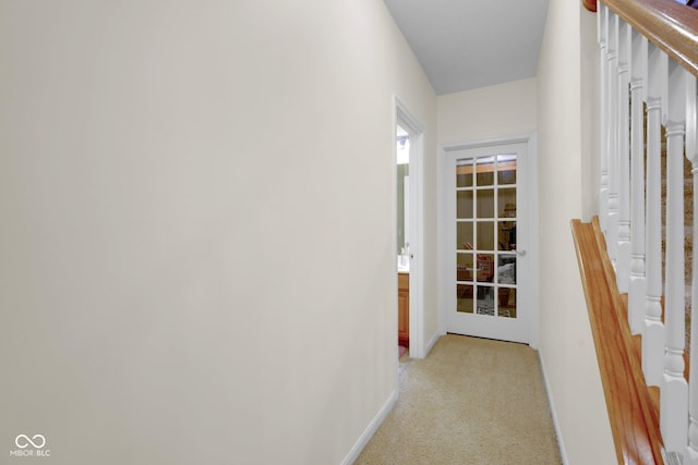 575 Dylan Dr, Avon, IN 46123 - hallway featuring light carpet and baseboards