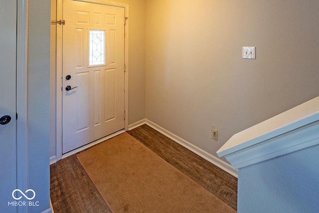 10316 Hatherley Way, Fishers, IN 46037 - foyer entrance with dark wood-style flooring and baseboards