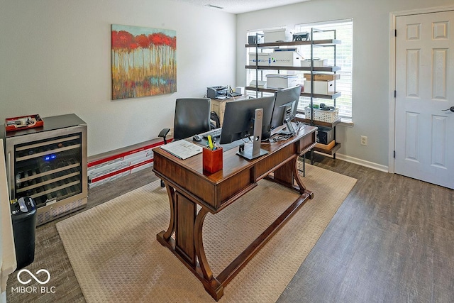10316 Hatherley Way, Fishers, IN 46037 - office space featuring beverage cooler, wood finished floors, and baseboards