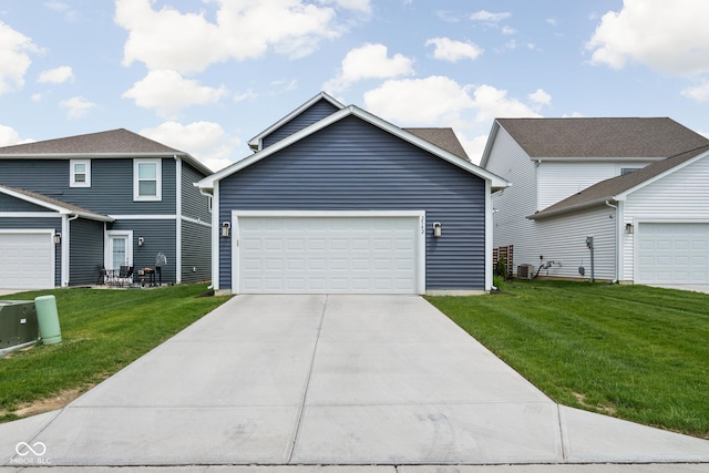 2542 Barstow Dr, Whitestown, IN 46075 - view of front of property featuring cooling unit, a front lawn, and driveway