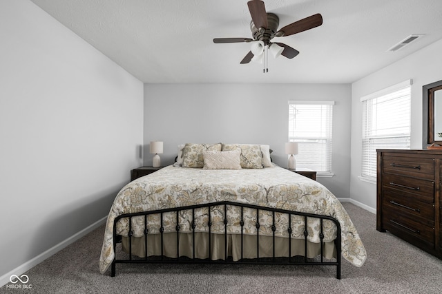 2542 Barstow Dr, Whitestown, IN 46075 - carpeted bedroom with baseboards and ceiling fan