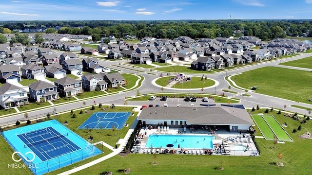2542 Barstow Dr, Whitestown, IN 46075 - aerial view of residential area featuring a pool area