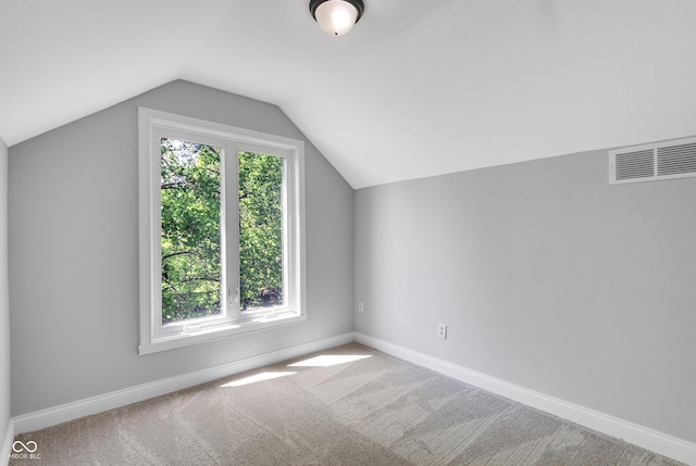 10602 Fall Rd, Fishers, IN 46037 - additional living space featuring vaulted ceiling, carpet floors, and baseboards