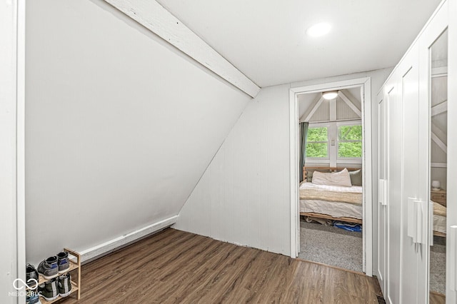809 Iron Bridge Rd, Cicero, IN 46034 - unfurnished bedroom featuring wood finished floors and vaulted ceiling