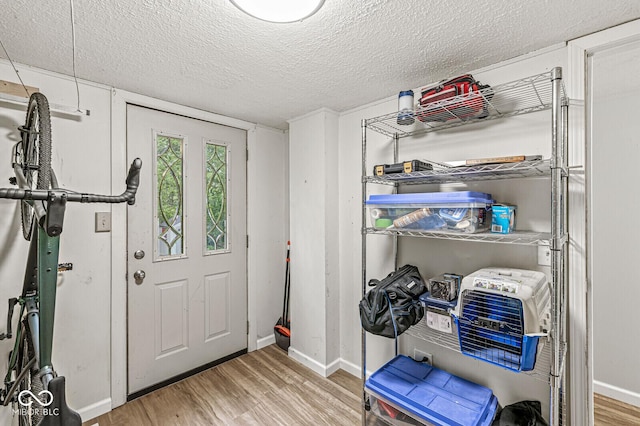 809 Iron Bridge Rd, Cicero, IN 46034 - foyer featuring wood finished floors, a textured ceiling, and baseboards