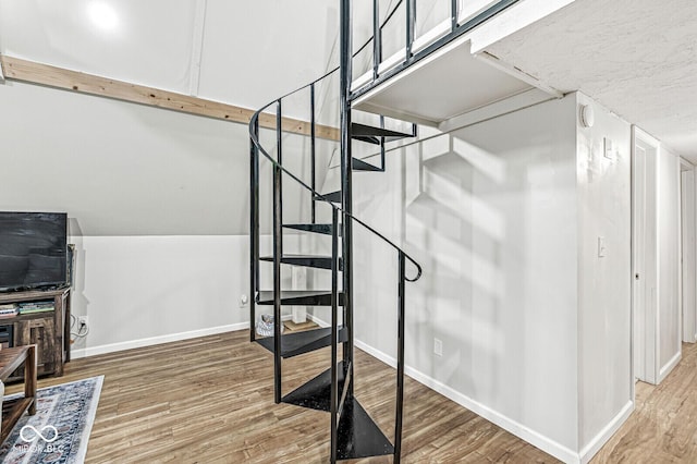 809 Iron Bridge Rd, Cicero, IN 46034 - staircase with wood finished floors and baseboards