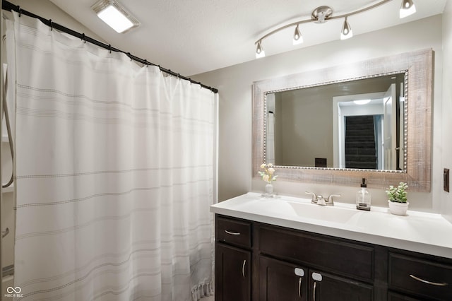3019 W Huntsville Rd, Pendleton, IN 46064 - bathroom with vanity and a shower with curtain