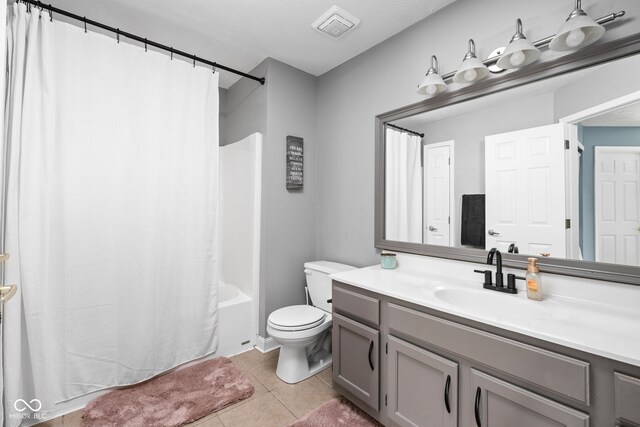 9404 Enclave Dr Unit D, Avon, IN 46123 - bathroom with vanity, tile patterned flooring, and shower / tub combo