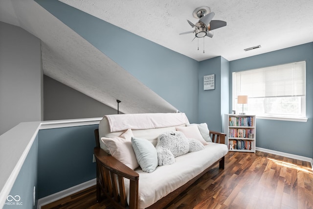 9404 Enclave Dr Unit D, Avon, IN 46123 - sitting room featuring ceiling fan, wood finished floors, and a textured ceiling