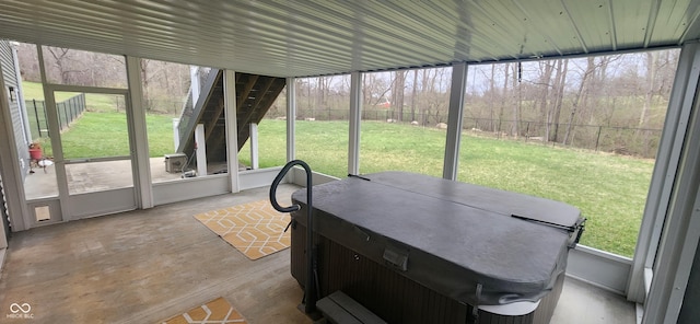 5415 S Chalmers Ct, Bloomington, IN 47403 - sunroom with a hot tub
