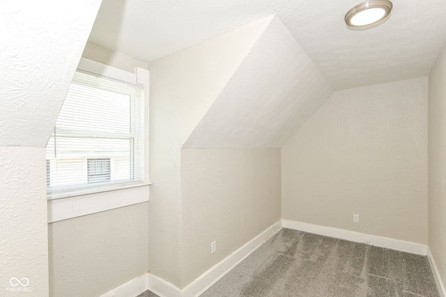 1115 N Keystone Ave, Indianapolis, IN 46201 - bonus room featuring vaulted ceiling, carpet, a textured wall, and baseboards