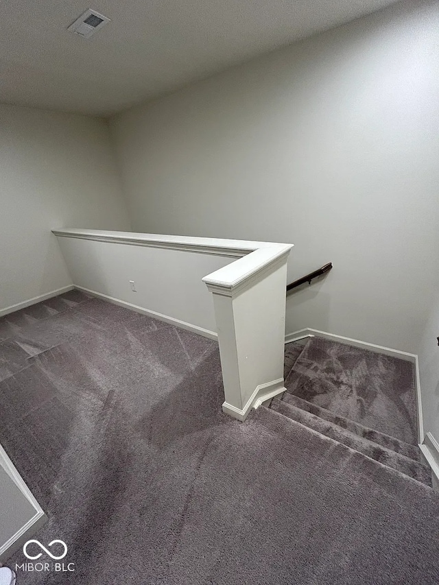 13460 Dewpoint Ln, Fishers, IN 46037 - staircase with carpet flooring and baseboards