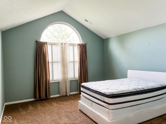 16657 Brownstone Ct, Westfield, IN 46074 - bedroom featuring carpet, vaulted ceiling, and baseboards