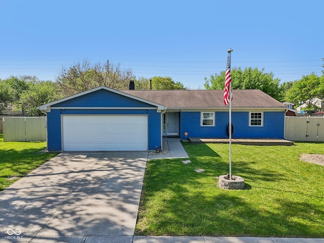 single story home with an attached garage and driveway