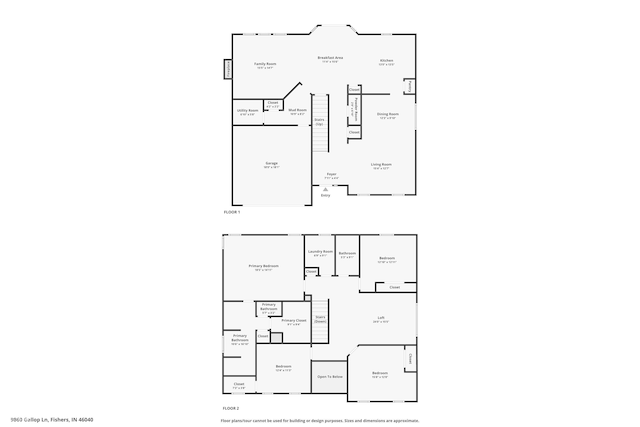 9860 Gallop Ln, Fishers, IN 46040 - view of property floor plan