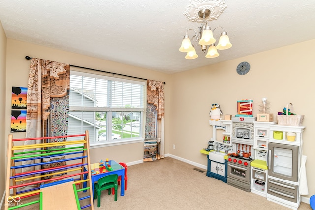 9860 Gallop Ln, Fishers, IN 46040 - game room with a chandelier and carpet