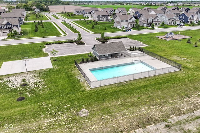 9860 Gallop Ln, Fishers, IN 46040 - aerial perspective of suburban area with a pool