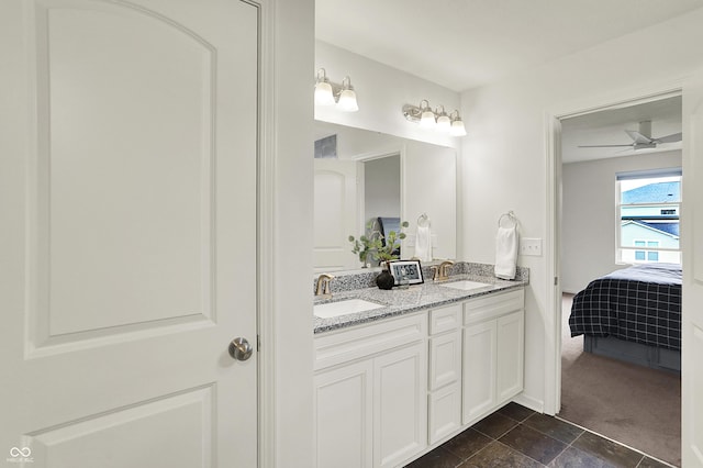 5366 Laurel Crest Run, Noblesville, IN 46062 - ensuite bathroom featuring double vanity and a ceiling fan