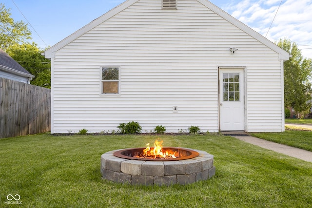 2336 Sycamore St, Columbus, IN 47201 - view of side of home featuring an outdoor fire pit