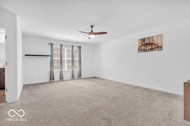 5256 Bramwell Ln, Whitestown, IN 46075 - unfurnished room featuring a ceiling fan, carpet, and baseboards