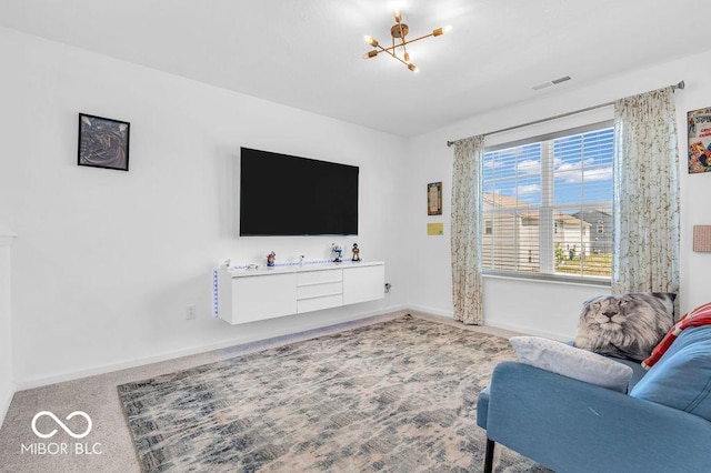 5256 Bramwell Ln, Whitestown, IN 46075 - living room with a chandelier and baseboards