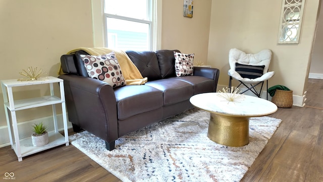 1148 N Pershing Ave, Indianapolis, IN 46222 - living room featuring wood finished floors and baseboards