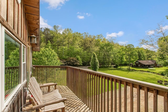 7730 Bear Creek Rd, Morgantown, IN 46160 - view of wooden balcony with a wooden deck