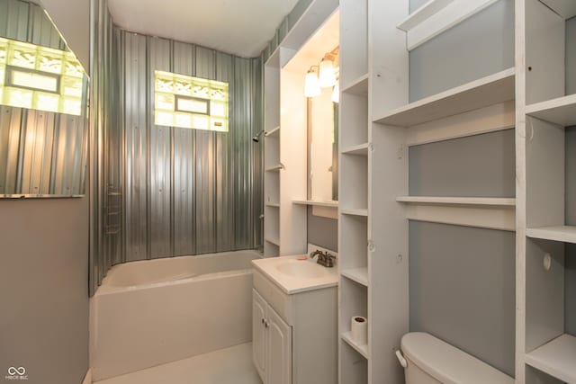 7730 Bear Creek Rd, Morgantown, IN 46160 - bathroom with toilet, vanity, and shower / bath combination