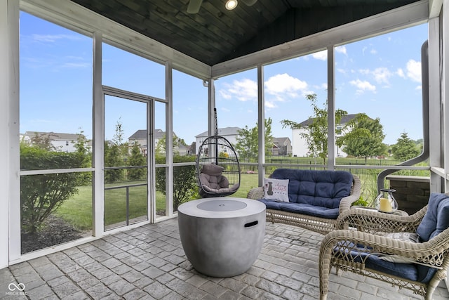 952 Workington Cir, Westfield, IN 46074 - sunroom featuring an outdoor living space, vaulted ceiling, and plenty of natural light